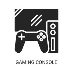 Gaming Console Icon Solid Or Glyph Style. Graphic Design In The Form Of Vector Illustrations