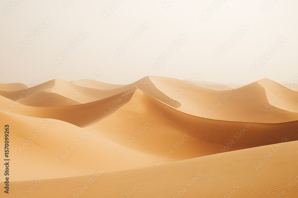 Aufkleber desert sand dunes: endless waves of sand create a serene and desolate landscape, with subtle shadows