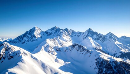 Fototapeta premium Snowy mountain range panorama (2)