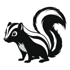 Obraz premium Striped skunk vector on white background