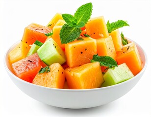 Refreshing Cantaloupe and Honeydew Melon Salad with Mint