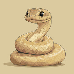 Fototapeta premium Cute cartoon snake illustration