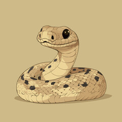 Fototapeta premium Cute cartoon snake illustration