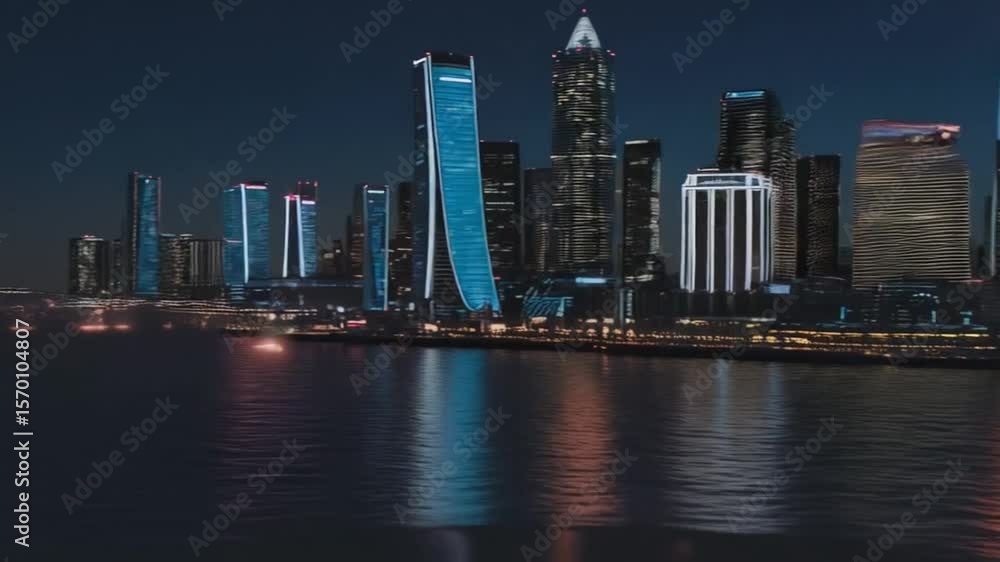 Aufkleber robotic hands cradle a glowing globe with a network over a futuristic skyline, showing global connec