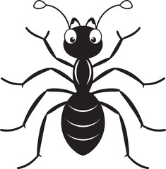 Ant vector silhouette art, ant vector icon, black ant face illustration