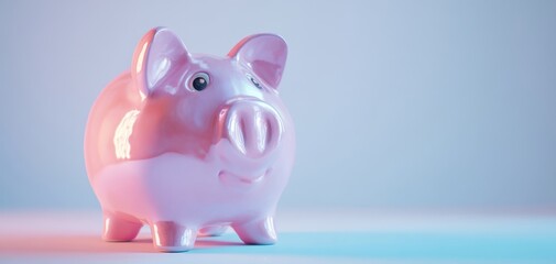 The cheerful pink piggy bank symbolizing savings and financial goals.
