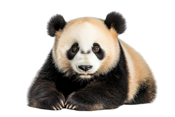 Giant Panda (18 months) - Ailuropoda melanoleuca in front of a white background PNG