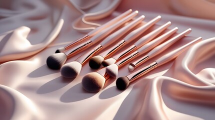 Makeup Brush Set with Rose Gold Handles