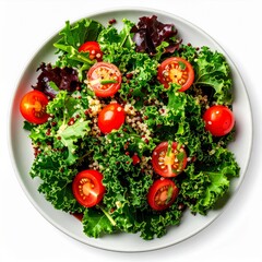Healthy Quinoa and Kale Salad with Cherry Tomatoes