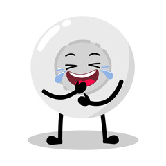 Cute Hand Drawn Funny white Blood Cell Laughing Out Loud