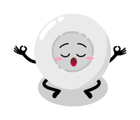 Cute Hand Drawn Relaxed Yoga white Blood Cell