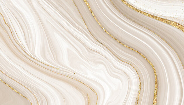 Fototapeta Beżowe tło abstrakcyjne do projektu, tekstura marmuru, wzór w kształcie fal, tapeta 