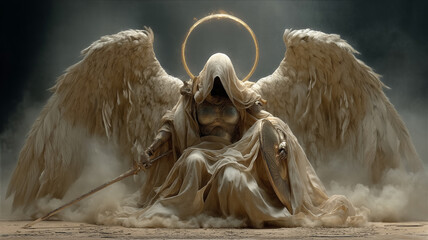 Angelic Warrior Cloaked in Divinity – Generative AI