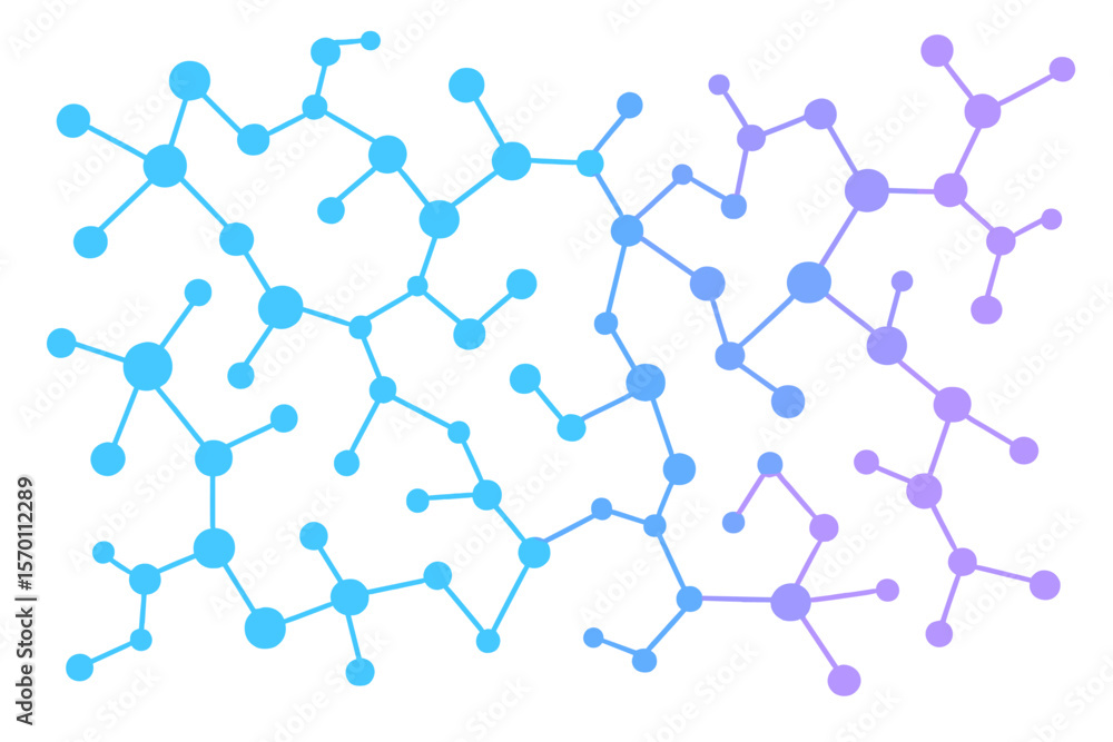 Poster a scientific vector illustration featuring a molecular abstract structure background with molecule d