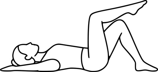 Lying Leg Raise Exercise Outline Icon

