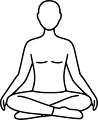 Yoga Meditation Seated Pose Outline Icon