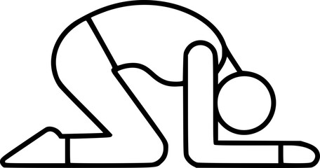 Back Stretch Yoga Pose Outline Icon