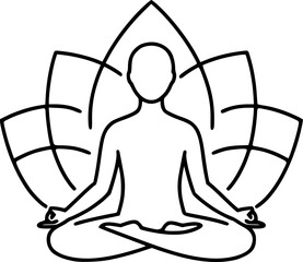 Yoga Lotus Pose Meditation Outline Icon