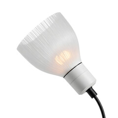 Modern lamp design featuring a translucent shade with intricate texture, illuminating a warm glow, showcasing contemporary aesthetics and functional lighting for stylish interiors