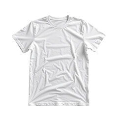 Plain White T-Shirt Mockup Displaying Wrinkles and Creases for Design Customization Options
