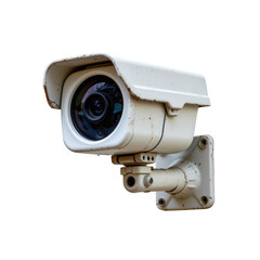 Vintage CCTV Camera with Weatherproof Housing Mounted on Wall for Surveillance and Security Applications