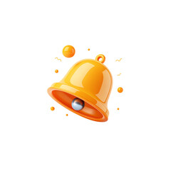 Bell notice alert new event information sign or symbol website icon 3d illustration 