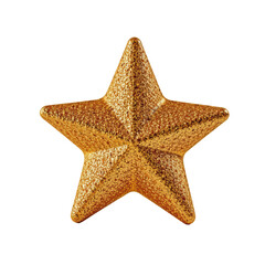 Shiny Golden Star Symbol on Black Background Captured with Detailed Texture and Luster for Various Uses