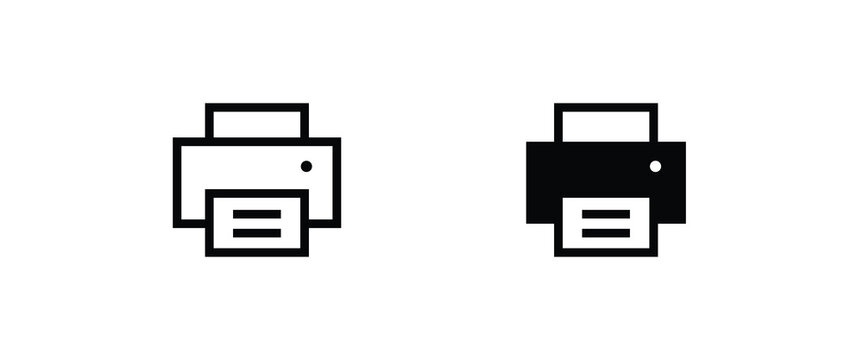 Printer or fax icon set. Editable stroke Web symbol and in flat style isolated. printer icon sign symbol vector illustration