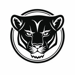 Stylized Panther Logo design vector isolated on white background.
