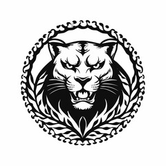 Stylized Panther Logo design vector isolated on white background.