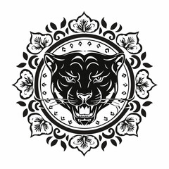 Stylized Panther Logo design vector isolated on white background.