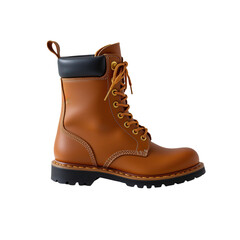 Stylish Brown Leather Lace-Up Boot with Thick Sole Perfect for Fashion and Outdoor Activities