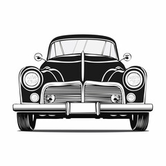 Old Car Vector. Simple classic and unique car image vector isolated on white background.