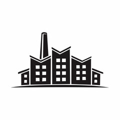 Fototapeta premium Minimalist factory building logo design vector isolated on white background.