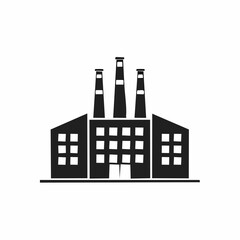 Fototapeta premium Minimalist factory building logo design vector isolated on white background.