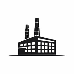 Obraz premium Minimalist factory building logo design vector isolated on white background.
