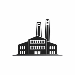 Minimalist factory building logo design vector isolated on white background.