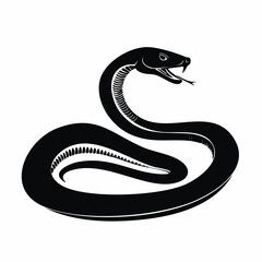 Black mamba Vector Images. Black and white Mamba Snake Images isolated on white background.