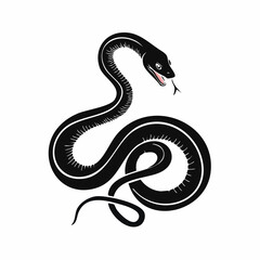 Black mamba Vector Images. Black and white Mamba Snake Images isolated on white background.