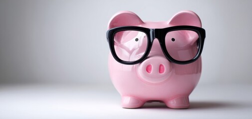The playful piggy bank wearing glasses for financial awareness and fun.