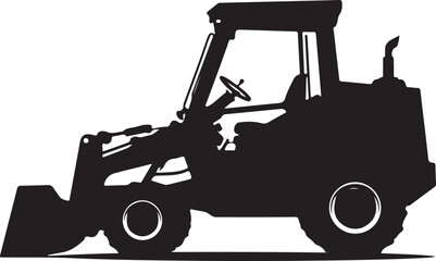 Skid Steer Silhouette Vector Illustration on Transparent Background