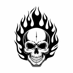 Flaming Skull image vector. Flaming Skull Stock Illustrations.