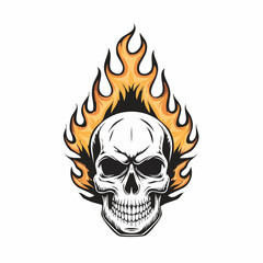 Flaming Skull image vector. Flaming Skull Stock Illustrations.