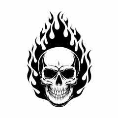 Flaming Skull image vector. Flaming Skull Stock Illustrations.