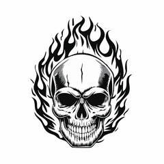 Flaming Skull image vector. Flaming Skull Stock Illustrations.