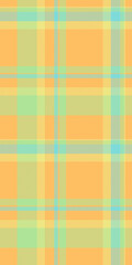 Fashion background fabric vector, rest texture tartan check. Weave seamless pattern plaid textile in amber and green colors.