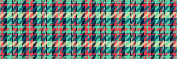 Vibrant teal, coral, and cream plaid pattern. Perfect for textile design, fashion, or website backgrounds.