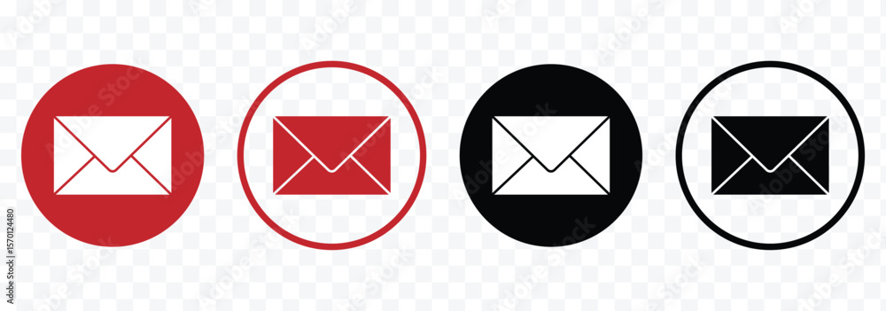 Poster mail icon. email sign. envelope vector set. send message sign. received message. simple black and wh