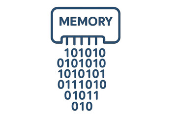 Representation of a data or memory leak, depicted as random binary information
