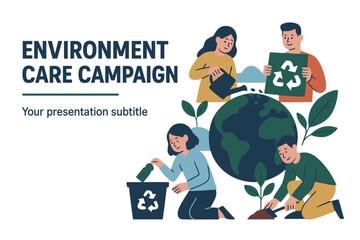 Presentation slide template for environment care campaign